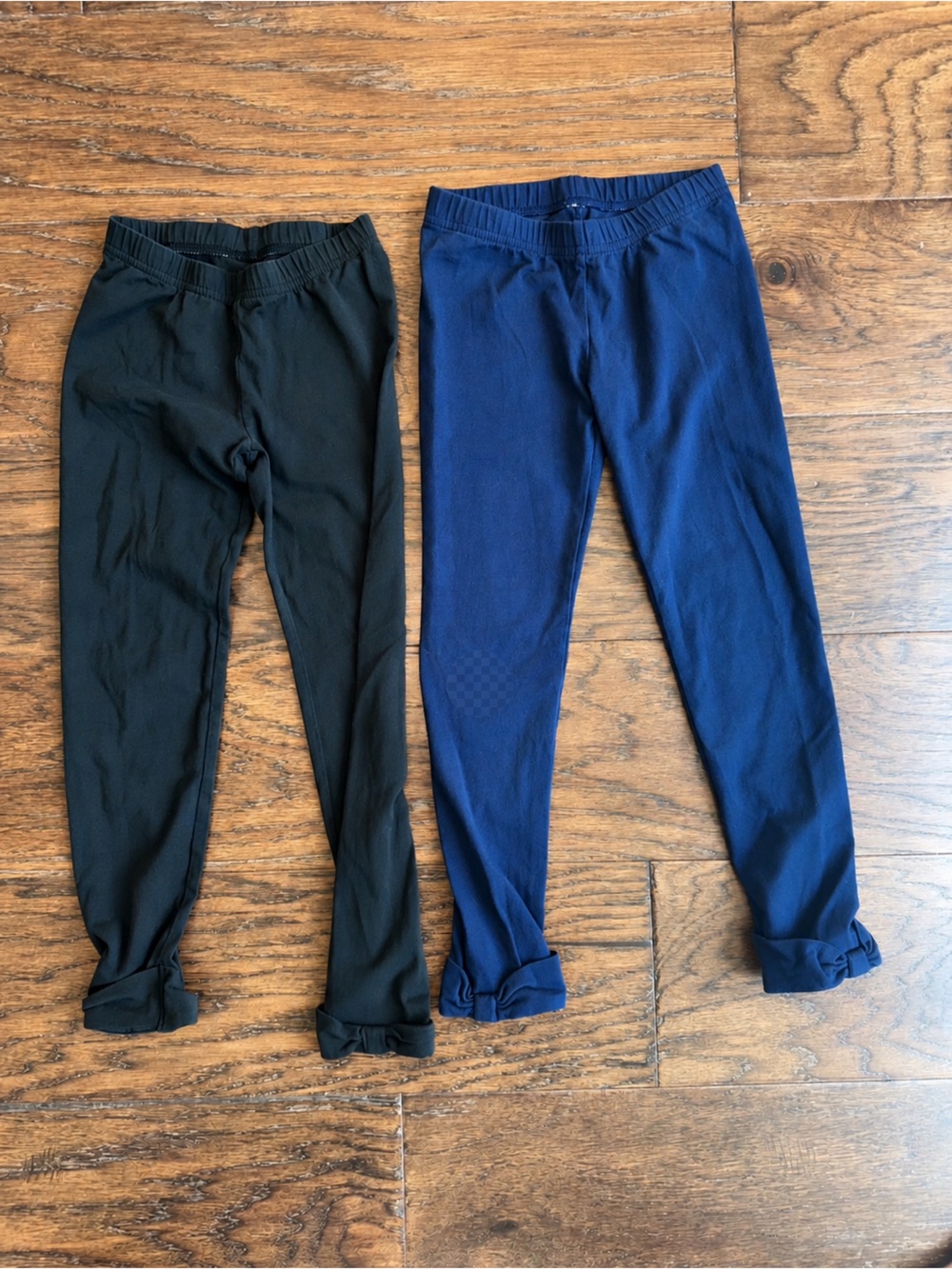 Janie and Jack Navy & Black Girls Leggings Duo